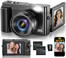 4K Digital Camera for Photography Autofocus, Upgraded 64MP WiFi Vlogging Camera
