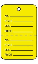 SSWBasics Large Unstrung Yellow Perforated Coupon Price Tags 1   W x 2   H 