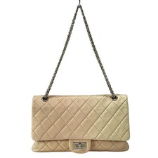 CHANEL Double Flap Matelass / 2.55 - Cream Light Pink Lambskin Shoulder Bag