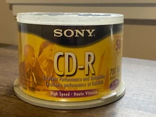 SONY 50 Pack CD-R 80 Minute Blank 700MB 1-48X Recordable Disc - Sealed