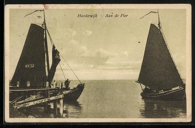 Harderwijk, Aan de Pier, Ansichtskarte 