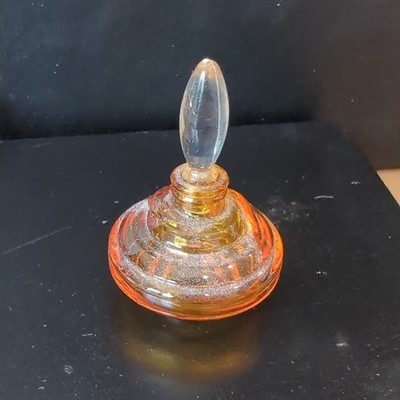 Vintage Made In France Parfums Ted Lapidus Mini Orange Glass Perfume Bottle