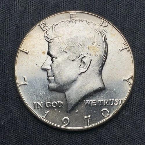 1970-D Kennedy Silver Half Dollar 50c - Key Date - Blast White