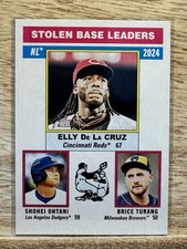 2025 Topps Heritage - League Leaders Stolen Base - Ohtani, De La Cruz, Turang