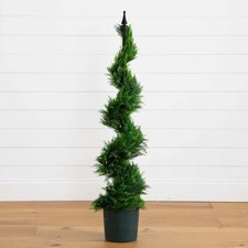 4  Cedar Topiary Artificial Cypress Spiral Tree UV Indoor/Outdoor. Retail 178