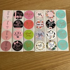 24pcs Thank You Stickers 1” & 1.18” Small Business Decorate Envelopes Sealing