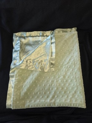 CoCaLo Soft Minky Lovey Blanket Solid Green Satin Trim Back Minky Dot