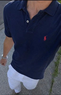 Polo Ralph Lauren Herren Polo Slim Fit Kurzarm Blau Gr. S Logo bestickt - Bild 1 von 4