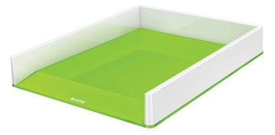 Leitz 53611054 A4 Letter Tray, WOW Range, White/Green