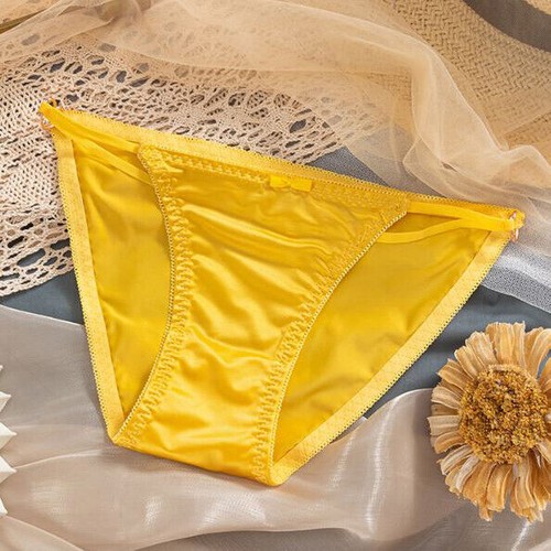 Paquete de 4 Sexy Mujer Satén Bragas Lencería Corte Alto Cuerda Bikinis Ropa Interior - Imagen 14 de 26