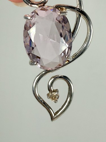 Pietra ovale viola chiaro ametista argento sterling 2" - Foto 8 di 10