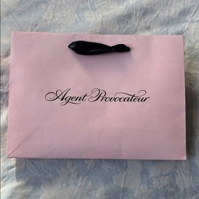 Agent Provocateur Small Pink Shopping Bag with Black Handles