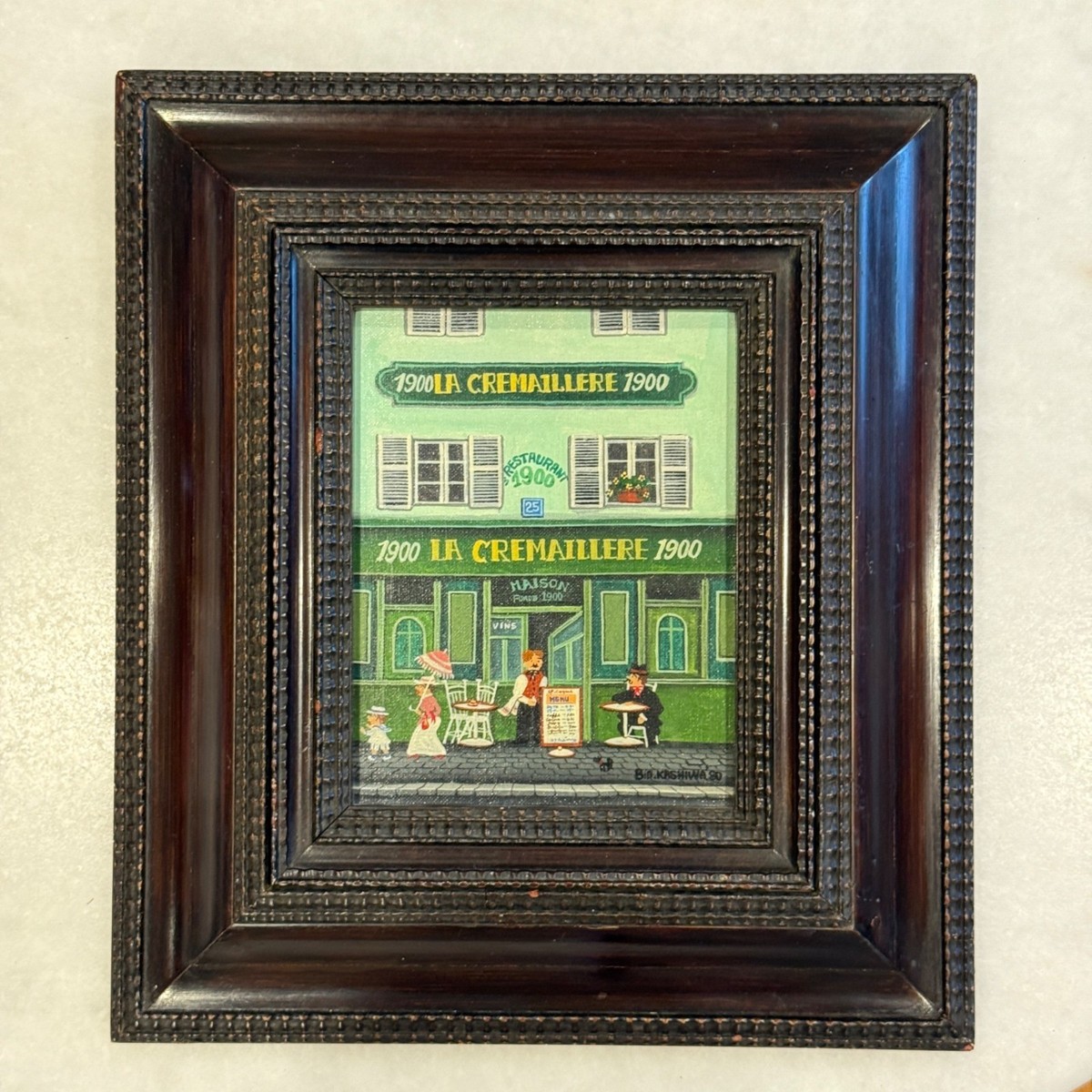 ルイージ・バッシーニ　Luigi Bassini セーヌ川 油絵　製法承認シール ルイージ・バッシーニ | ｜正光画廊