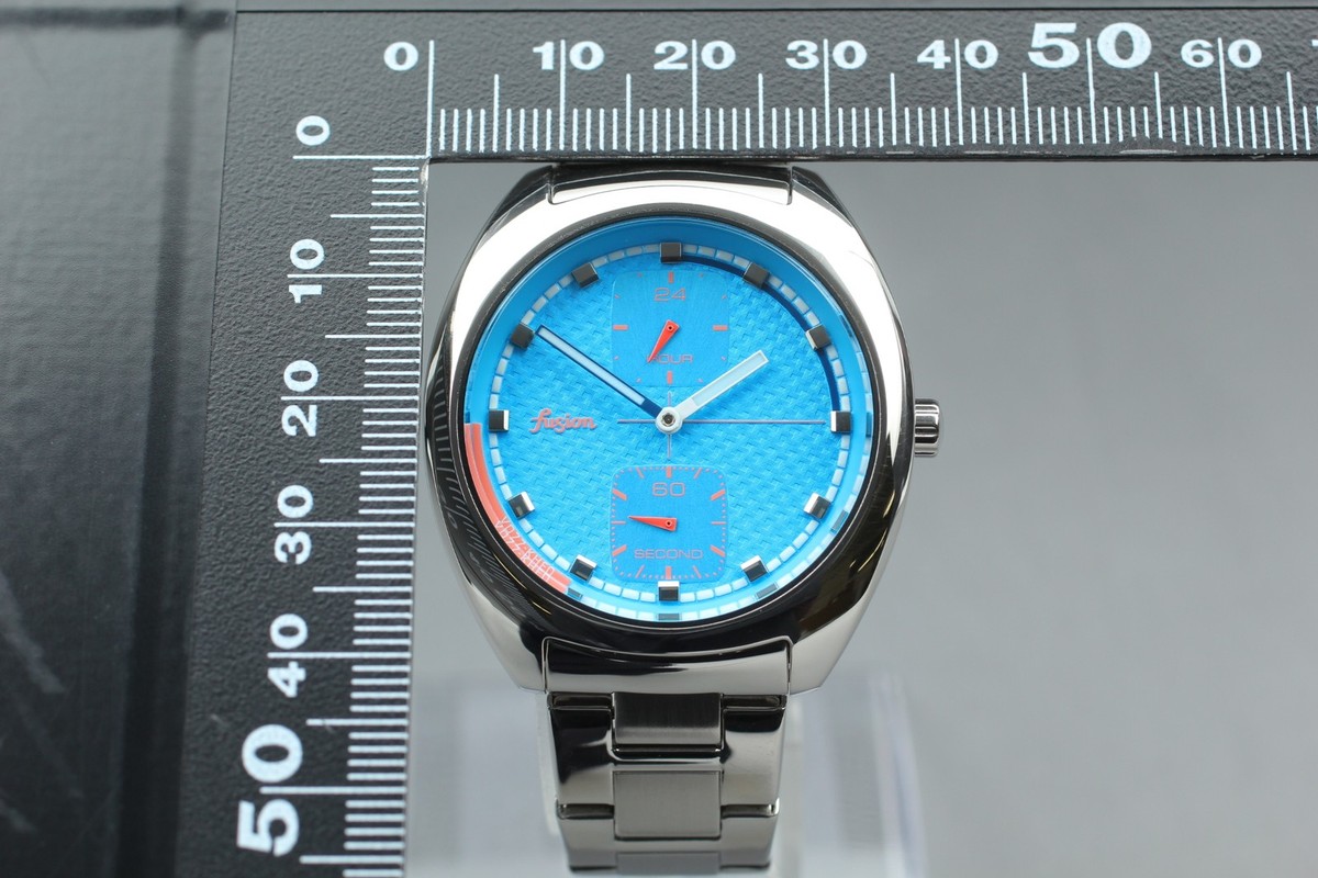 N MINT Seiko Alba Fusion VD77-KHF0 Small Second Blue Steel Qz Mens