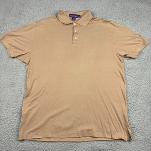 Ralph Lauren Purple Label Men’s Polo Shirt Beige Short Sleeve Italy Large