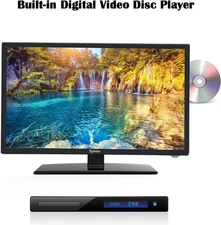 24" SYLVOX 12/24 Volt RV TV 1080P With Built-in DVD Player Speaker FM Radio