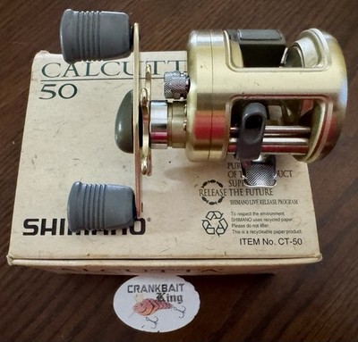 Shimano Calcutta 50 Right Hand Baitcast Reel Small Round Gold BFS Japan w/ Box