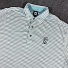FootJoy FJ Golf Polo Shirt XL TPC Sawgrass Blue Check Performance Stretch