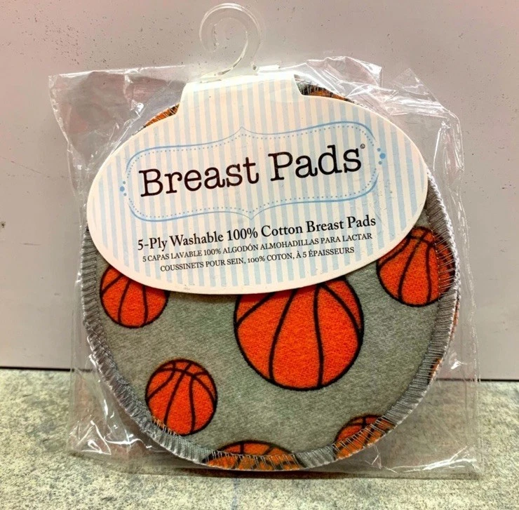 Almohadillas para senos de lactancia de 5 capas lavables reutilizables de patrón divertido para mujer paquete de 4 Foto 2 de 4