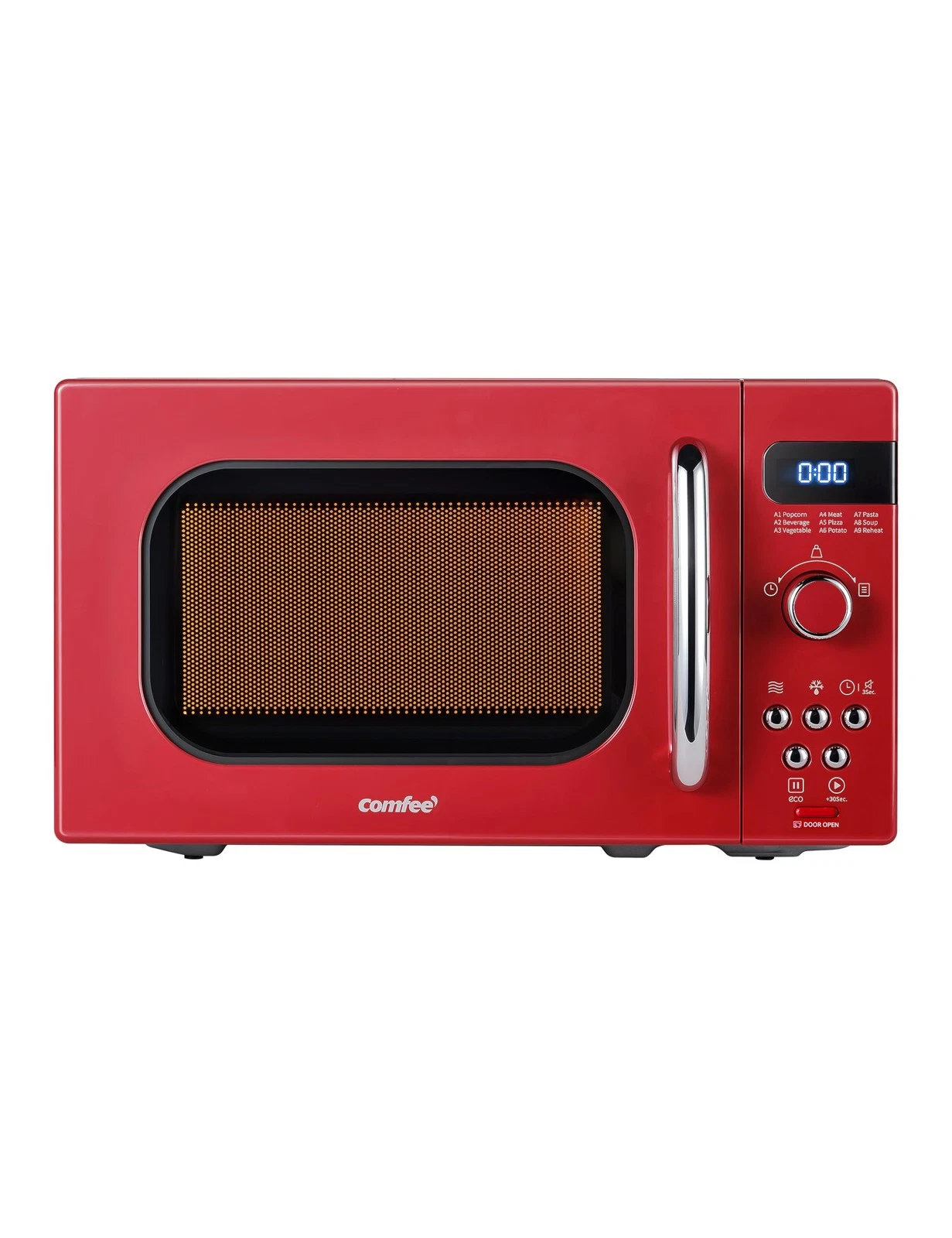 COMFEE Retro Small Microwave Oven With Compact Size, 9 Preset Menus, Position...