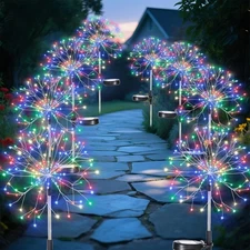 Solar Garden Lights Outdoor Yard Decorations, 8 Pack 150Leds Pathway Lights, ...