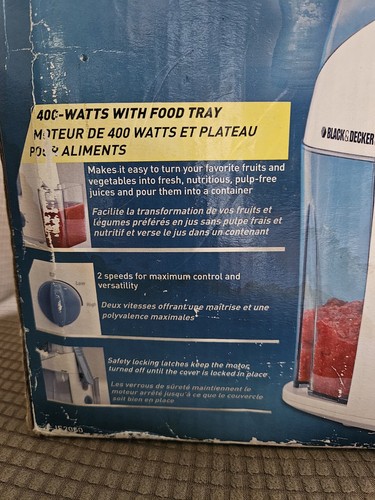 Black & Decker Home Fruit & Vegetable Juice Extractor Juicer White Model #JE2060 - Picture 4 of 19