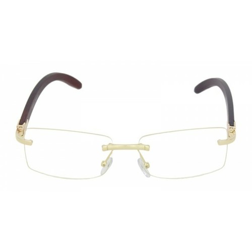 Uncut Gems Adam Sandler Glasses, Rimless Wooden Gold Glasses Frame Men - Picture 3 of 18