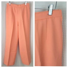 Vintage Polyester High Waisted Orange Trousers Waist 28" Size 6/8 