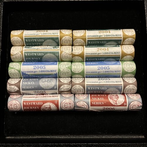 2004-2006 P & D Jefferson Nickel "Westward Journey" Set 10 BU Rolls #3