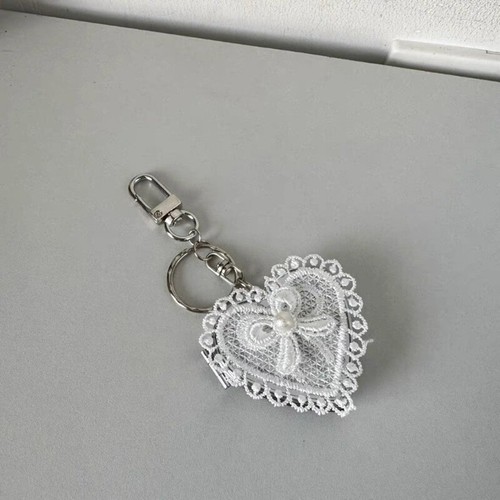 Portable Mirror with Lace Bowknot Heart Designs Portable Fashion Bag Accessory - Zdjęcie 5 z 8