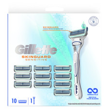 Gillette Skin Guard Sensitive Men's Razor with 10 Refill Blades