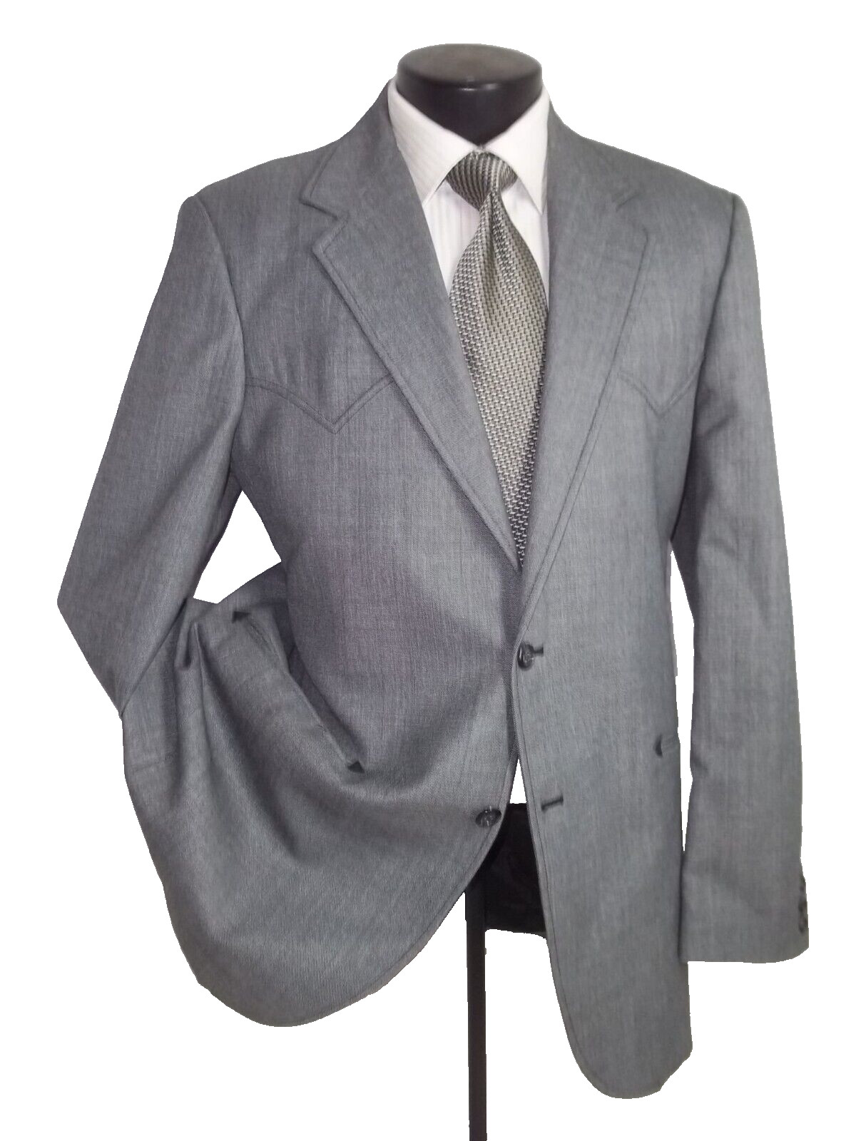 ]] Kenny Rogers Solid Gray 2Button Country Style … - image 2