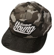 Flat Fitty Forever Young Adjustable Buckle Back Baseball Cap Hat, Grey Camo
