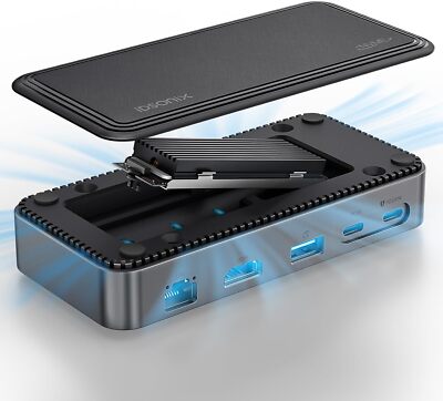M.2 NVMe SATA SSD-Gehäuse 10 IN 1 USB HUB Dockingstationen 4K HDMI SD TF 10Gbps