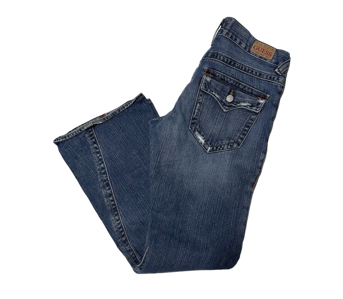 【GUESS USA】24fw FLARE DENIM PANT HEAVY STAINED MEDIUM WASH GUESS USA - GUSA STAINED FLARE DENIM PANT LIGHT WASH – SOLAR MTP