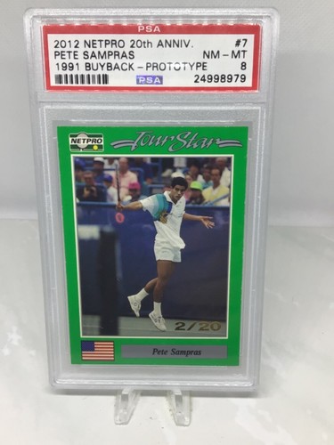 2012 Netpro 20th Anniv 1991 Buyback Prototy #7 2/20 Pete Sampras PSA 8 (Top Pop)