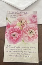 Birthday Mother With Love Grateful 5'x7.75" Stockwell Greeting Card