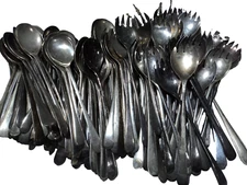Silverplate Flatware Lot of 100 Long Handle Salad Servers Craft Use