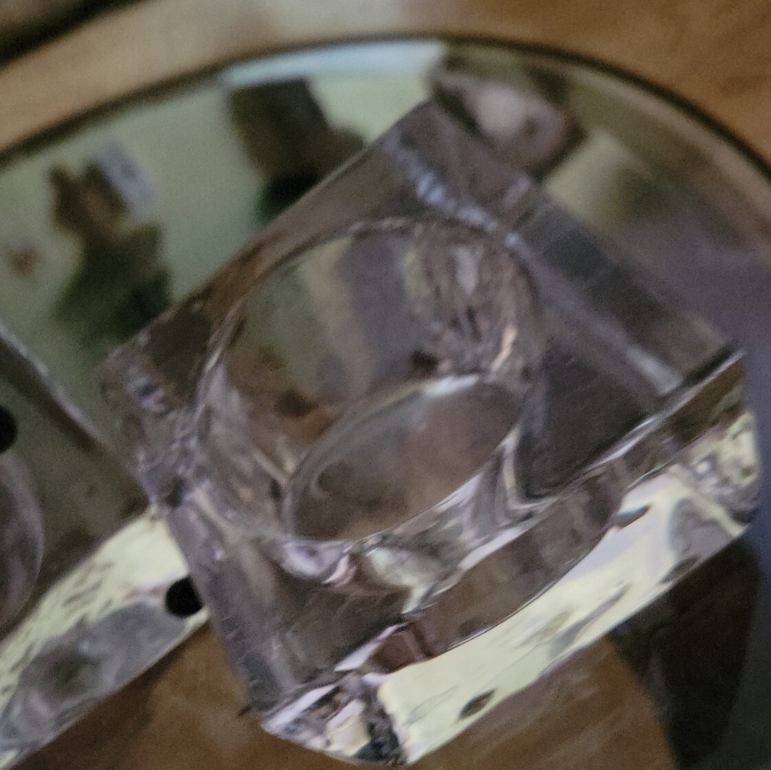 Kosta Boda  crystal ice cube candle holder votive or tea light set of 2