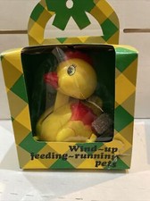 VTG Wind Up Toy Easter Chick Rolls Bobs Pecks Hong Kong R
