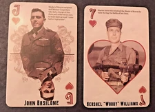 John Basilone & Woody Williams MOH Winners Iwo Jima WWII Collector Playing Cards