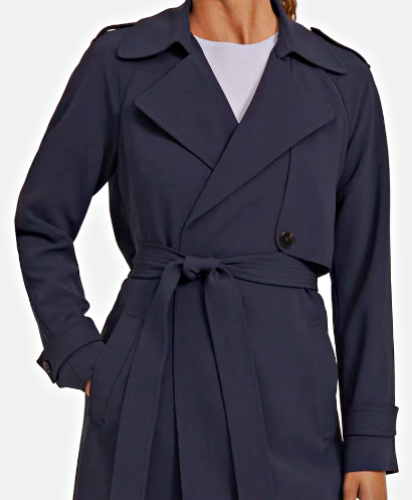 THEORY Perfect Raglan Trench Coat in BLACK Modern Crepe2 42