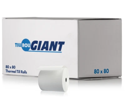 TILL ROLL GIANT 20 Rolls 80x80 Thermal High Quality Epos Machine Receipt Paper Till Roll Reduced