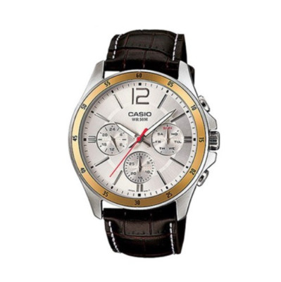 Casio Men's Leather Wrist Watch MTP-1374L-7A | eBay