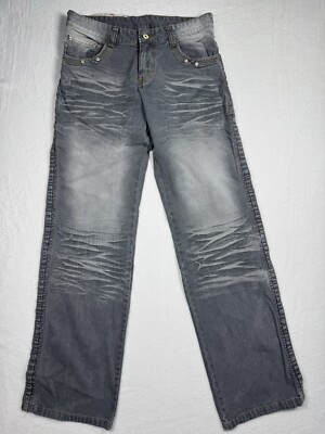 Vintage Proton Y2K Mens Jeans 31 x 34 Gray Baggy Skater  Hip Hop 90s