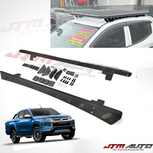 Black roof racks brackets kits roof rails to suit Mitsubishi Triton MQ/MR 2015+ - Picture 2 of 7