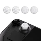 PlayVital Silicone Thumb Grip Caps for Steam Deck-Samurai&Guardian Edition White