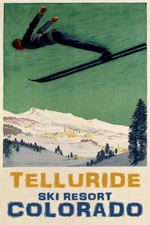 Telluride Colorado Skiing Winter Sports Ski Jumping Vintage Poster Repro FREE SH
