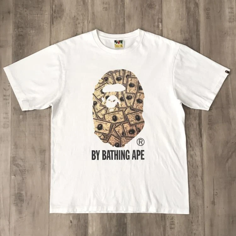 BAPE Gold card member limited Gold card big head T-shirt A Bathing Ape Size  XL