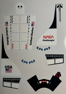 1984 Space Shuttle Pinball Machine Stickers w/Space Shuttle ''Challenger'' Theme